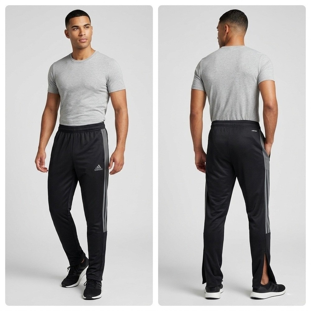 Adidas Tiro Aeroready Track Pants Mens Small Black Gray Striped Soccer Training